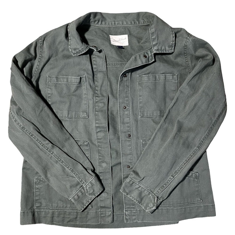 Universal Thread Women’s Utility Jacket Size M Green Khaki Lightweight Button Up